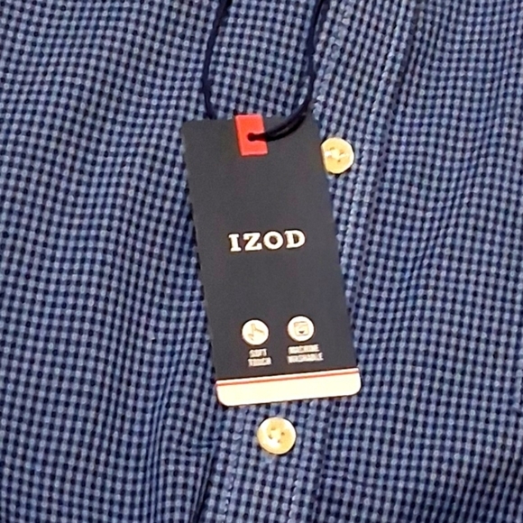 NWT IZOD RIVIERA Sz. XL Blue Long Sleeve Casual Button Down Shirt - Picture 12 of 12